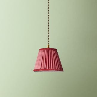 18cm pendant shade in currant silk with velvet tape