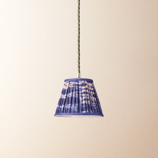 18cm straight empire pendant shade in denim tie dyed cotton