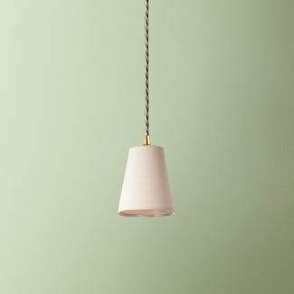 9.5cm tall tapered pendant shade in ivory dupion silk