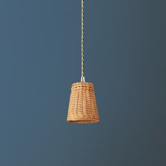 9.5cm tall tapered pendant shade in natural rattan