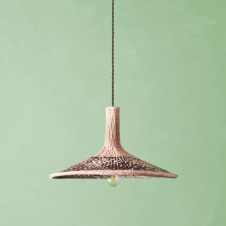 Serena woven palm basket pendant shade with wide pattern