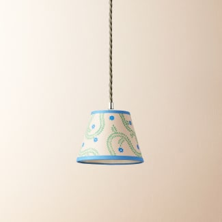 18cm pendant shade in blue green hand blocked 'Wiggly Stars' by Ellen Merchant