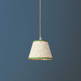 18cm pendant shade in pink and green Polka Dot paper by GP & J Baker