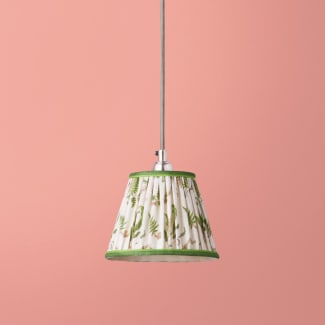 7 inch pendant shade in emerald Ferns linen by GP & J Baker