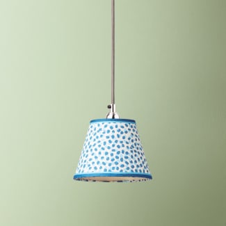 7 inch pendant shade in blue and indigo Polka Dot paper by GP & J Baker