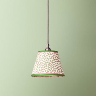 7 inch pendant shade in pink and green Polka Dot paper by GP & J Baker