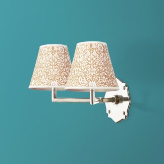 double insignia wall fitting in antique silver