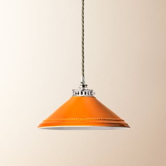 Ted ceramic shade in orange with stone interior