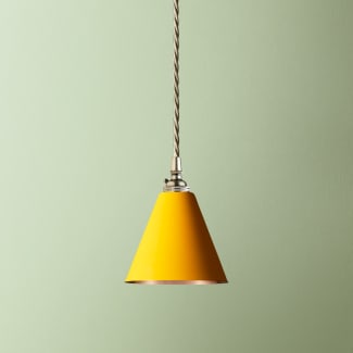 Stanlette pendant shade in yellow with copper interior