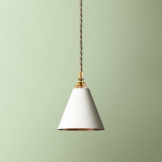 Stanlette pendant shade in stone with copper interior