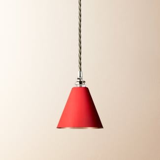 Stanlette pendant shade in red with copper interior