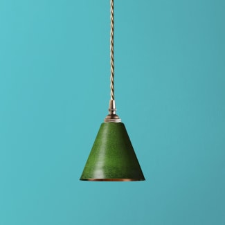 Stanlette pendant shade in military green with copper interior