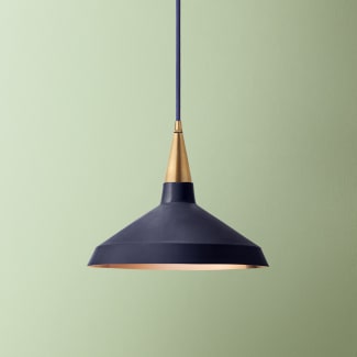 Camille shade in black iris with copper interior