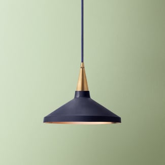 Claude shade in black iris with copper interior