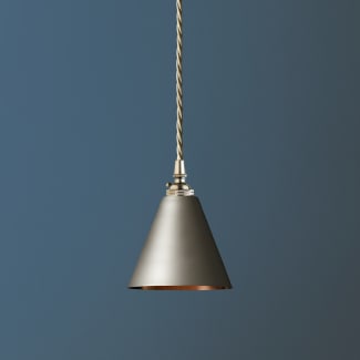 Stanlette pendant shade in gunmetal with copper interior