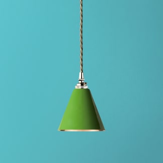 Stanlette pendant shade in green with copper interior