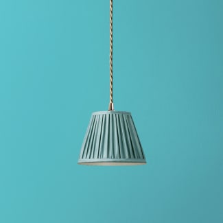 18cm pendant shade in Blue silk