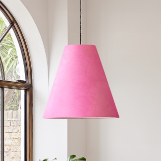 Lutine pendant shade in Hibiscus hand made parchment