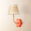 Primrose wall fitting in orange lacquered wood