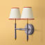 Double Twiglet wall fitting in aluminium and brass