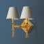 Double Astor wall fitting in antiqued brass