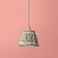 7 inch pendant shade in blue and green Small Ikat Spot linen by GP & J Baker