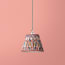7 inch pendant shade in blue and red Small Ikat Spot linen by GP & J Baker