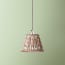7 inch pendant shade in teal and brown Small Ikat Spot linen by GP & J Baker