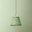 7 inch pendant shade in emerald, black and white Polka Dot paper by GP & J Baker