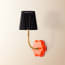 Primrose wall fitting in orange lacquered wood