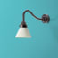 Swan neck wall fitting in antiqued bronze