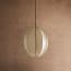 Small classic oval space pendant shade in white silk with white tape