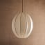 Large classic oval space pendant shade in white silk with white tape