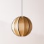 Classic round space pendant shade in taupe silk with black tape