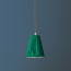 14cm wizard hat pendant shade in emerald silk with velvet tape