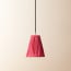 14cm wizard hat pendant shade in ruby silk with velvet tape