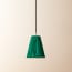 14cm wizard hat pendant shade in emerald silk with velvet tape