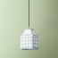 15cm Milford check square pendant shade in perriwig