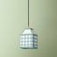 15cm Milford check square pendant shade in seafoam