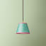 18cm pendant shade in Yukka hand made parchment with pink tape