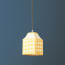 15cm Milford check square pendant shade in cornsilk