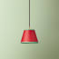 18cm pendant shade in Tomato hand made parchment with green tape