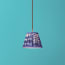 18cm straight empire pendant shade in denim tie dyed cotton