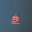 18cm straight empire pendant shade in Crimson tie dyed cotton