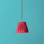 18cm pendant shade in ruby silk with velvet tape