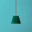 18cm pendant shade in emerald silk with velvet tape
