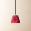 18cm pendant shade in ruby silk with velvet tape