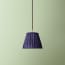 18cm pendant shade in cobalt silk with velvet tape