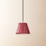 18cm pendant shade in currant silk with velvet tape