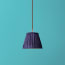 18cm pendant shade in cobalt silk with velvet tape